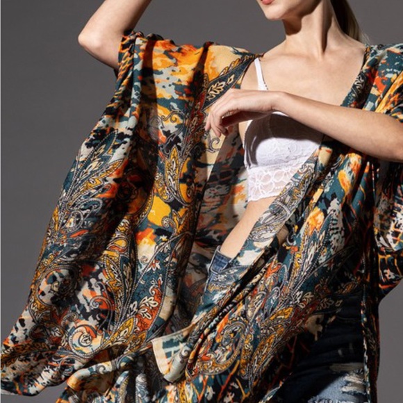 @rococoluxe Other - NWT VARIETY AVAILABLE kimono-bohemian layer-flowy beach cover-style 100%
viscose